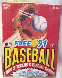 1991 Fleer Baseball Factory Sealed Wax Box - M