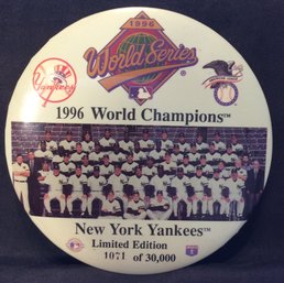 New York Yankees 1996 World Champions Jumbo Photo Pin - M