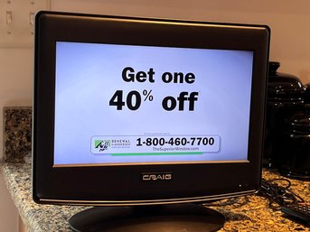 Craig 13 High Def LCD TV - Perfect For Kitchen, Home Office, Or Dorm Room