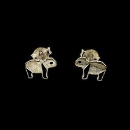 Sterling Silver Dainty Panda Bear Stud Earrings