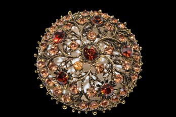 Gorgeous Vintage Brooch With Sparkly Rhinestones