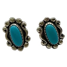 Vintage Decorative Turquoise Stud Earrings