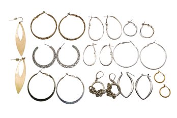 Large Lot Of Hoop Fashion Earrings