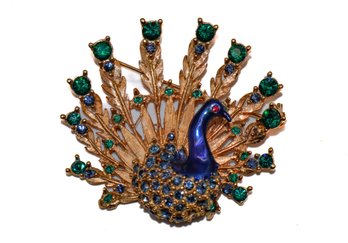 Peacock Brooch/pin - Beautiful Colors!