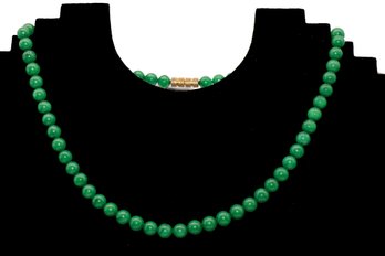 Dark Green Jade Bead Necklace