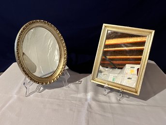 3 Small Antique Mirrors - Gold Gilt Frames