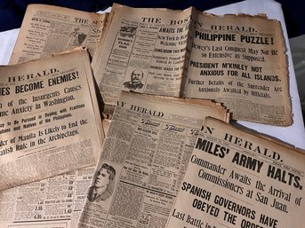 Lot Of Boston Herald Newspapers From 1898!