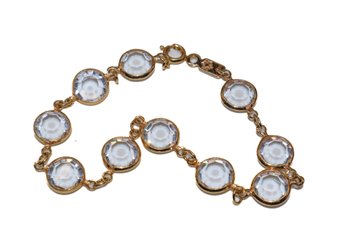 Sparkly Clear Stones Gold Tone Bracelet