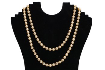 Very Long Faux Pearls Necklace - 49.5' Long