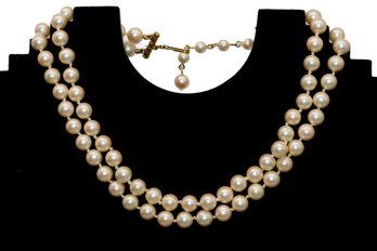 Nice Faux Pearl Necklace Double Strands