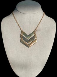 Vintage Chevron Trio Pendant Necklace