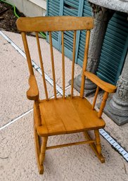 Vintage Childs Solid Wood Rocking Chair