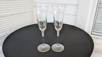 Set Of 2 Mikasa Sonata Champagne Flutes