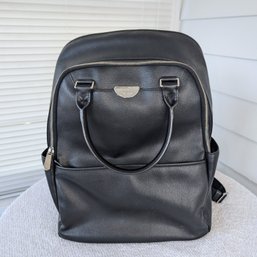 TUMI Black Leather Backpack