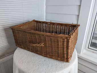 Vintage Rectangular Wicker Storage Basket