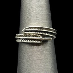 Vintage Wrapped Feather Ring, Size 5.25