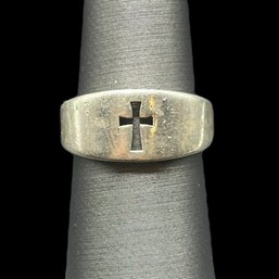 Vintage Sterling Silver JAMES AVERY Cut Out Cross Ring, Size 5.25