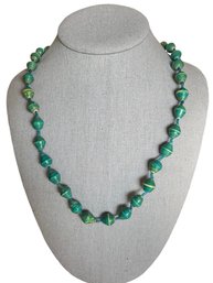 Vintage Handmade Blue And Green Lucite Beaded Necklace