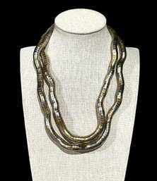 Vintage Super Cool Mixed Metals Flexible Snake Necklace