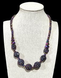 Beautiful Sparkly Purple Graduated Beaded Necklace