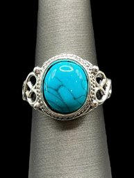 Ornate Turquoise Ring, Size 7.25