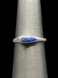 Vintage Sterling Silver Blue Lapis Stone Ring, Size 5.5