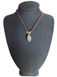 Skull Pendant Leather Necklace