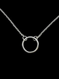 Sterling Silver Dainty Circle Pendant Necklace