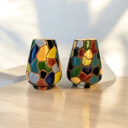 Mid Century Keramos Israel Mosaic Shakers