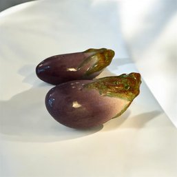 Ceramic Eggplant Salt/pepper Shakers