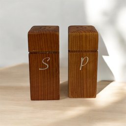 Mid Century Wooden Salt/pepper Shakers