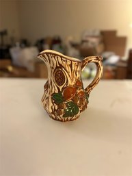 Handpainted 1972 Embossed Mushroom Pitcher