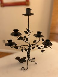 Iron Candelabra With Leaves/squirrel