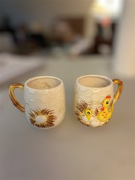 2 Sears & Roebuck 1976 Chicken & Egg Mugs