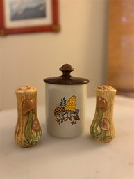 Mushroom Canister & Salt/Pepper Shakers