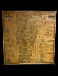 Large Antique 1860 Vermont Map