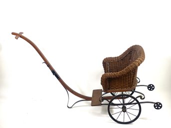 Victorian Child's Wicker Pull Cart