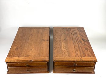 Pair Of Oak File Cabinets