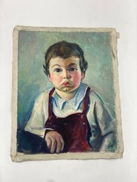 Vintage Oil Of Boy