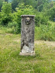 Antique Marble Fountain With Two Cat Faces On Opposite Side
