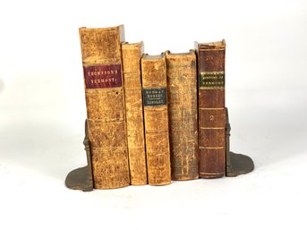 Mixed Group Of Extremely Old Books History Of Vermont Law To Horses