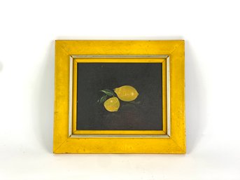 1920's Still Life Oil On Board Of Lemons