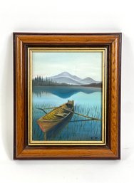 Adirondack Boat Painting Oil On Canvas