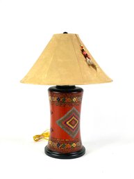 Second Contemporary Southwest Lamp With Suede Shade