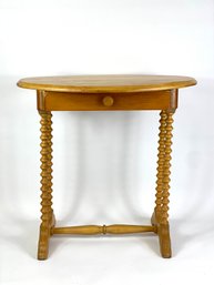 Antique One Drawer Spindle Spool Side Table