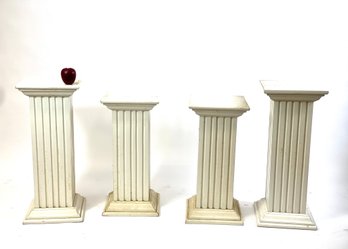 Four Wooden Pedestals