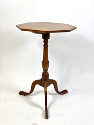 Antique Candle Stand With Queen Ann Feet