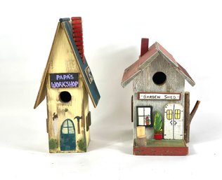 Two Fun Wooden Bird Houses