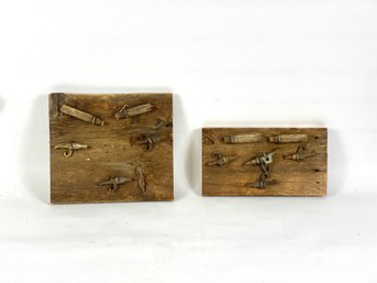 Old Maple Syrup Tap Displays On Wood
