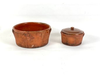 Two Pieces Of Early Redware